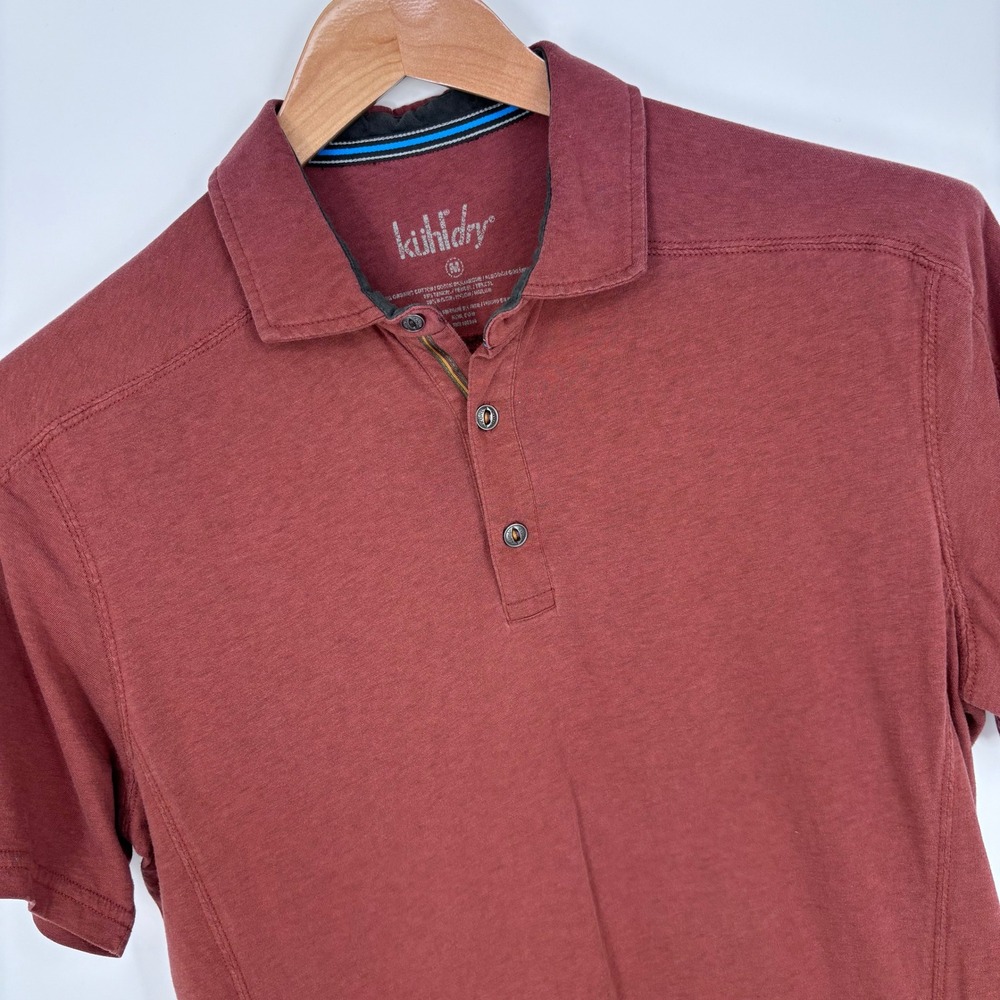 KUHL Polo Shirt Mens Medium Brick Red Short Sleeve Brazen Kuhldry Outdoors